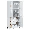 vidaXL Ντουλάπι Ψηλό VIKEN Λευκός 80x40x190 εκ. από Μασίφ Ξύλο Πεύκου