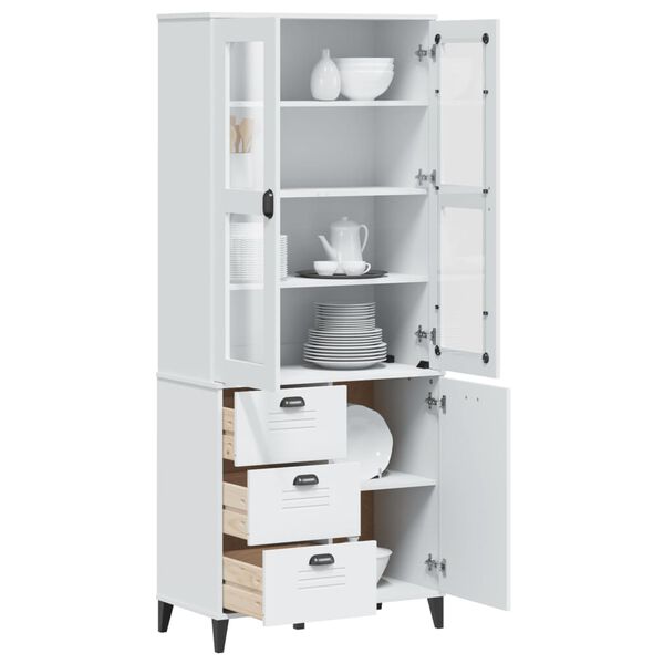 vidaXL Ντουλάπι Ψηλό VIKEN Λευκός 80x40x190 εκ. από Μασίφ Ξύλο Πεύκου