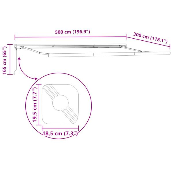 vidaXL Τέντα Πτυσσόμενη Κίτρινη / Λευκή 5 x 3 μ. Ύφασμα και Αλουμίνιο