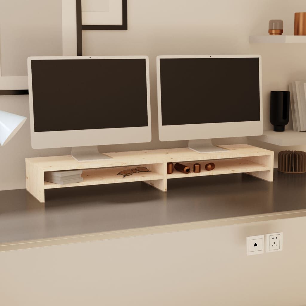 vidaXL Βάση Οθόνης 100 x 24 x 13 εκ. από Μασίφ Ξύλο Πεύκου