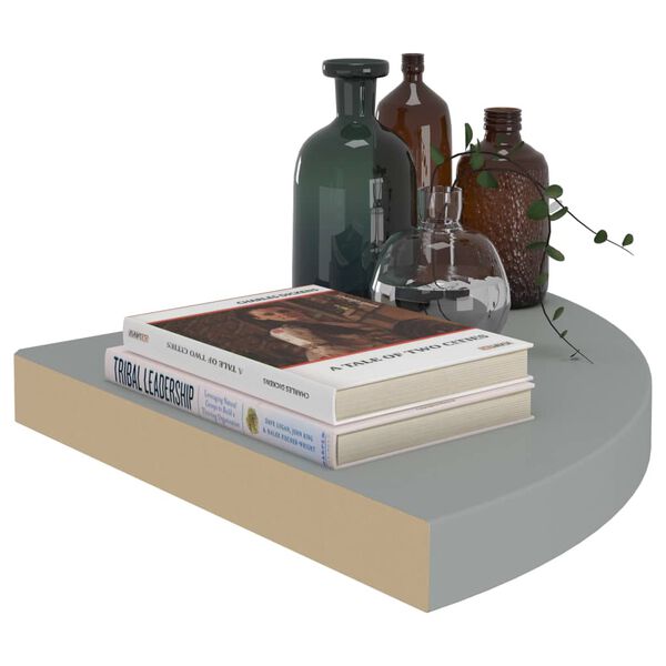 vidaXL Ράφια Τοίχου Γωνιακά 4 τεμ. Γκρι 35x35x3,8 εκ. MDF