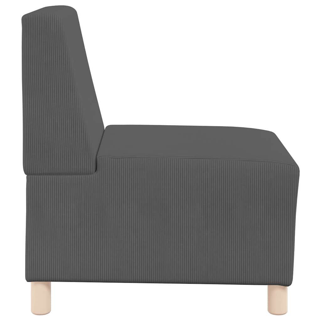 vidaXL Μοναδικός Καναπές χωρίς Χερούλια 2 pcs Σκούρο γκρι