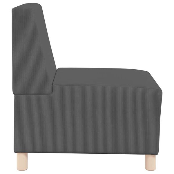 vidaXL Μοναδικός Καναπές χωρίς Χερούλια 2 pcs Σκούρο γκρι