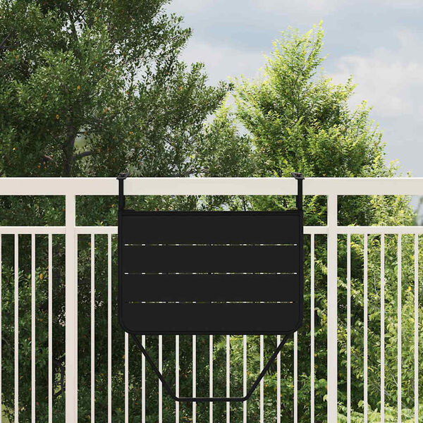 vidaXL Κρεμαστός Τραπέζι Μπαλκονιού Μαύρο 60 x 39 x 65 εκ. Ατσάλι