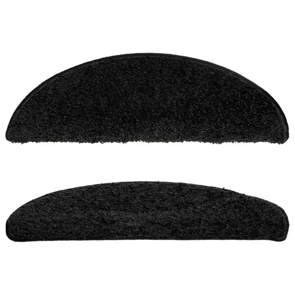 vidaXL Πατάκια Σκαλιών 10 τεμ. Μαύρα Ημίκυκλα 56x17x3 εκ.