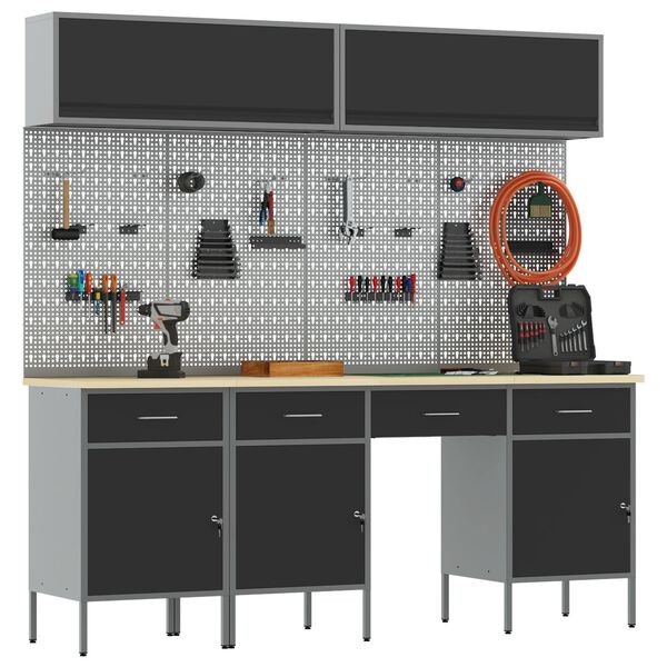 vidaXL &Pi;ά&gamma;&kappa;&omicron;&sigmaf; &epsilon;&rho;&gamma;&alpha;&sigma;ί&alpha;&sigmaf; 10 pcs &Mu;&alpha;ύ&rho;&omicron; 200 x 55 x 200 &epsilon;&kappa; &Alpha;&tau;&sigma;ά&lambda;&iota;