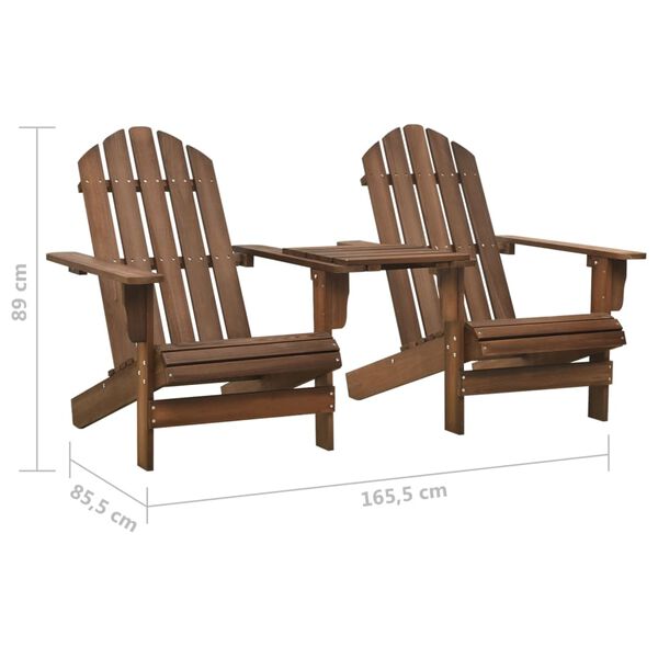 vidaXL Καρέκλες Κήπου Adirondack με Τραπέζι Καφέ από Μασίφ Ξύλο Ελάτης