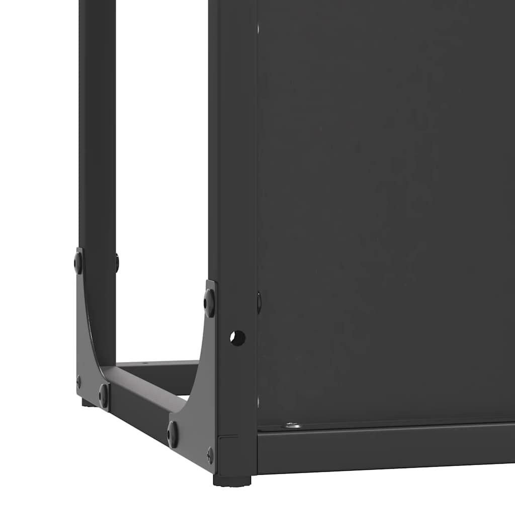vidaXL Ράφι για καυσόξυλα Μαύρο 25x25x60 cm Ατσάλι ψυχρής έλασης