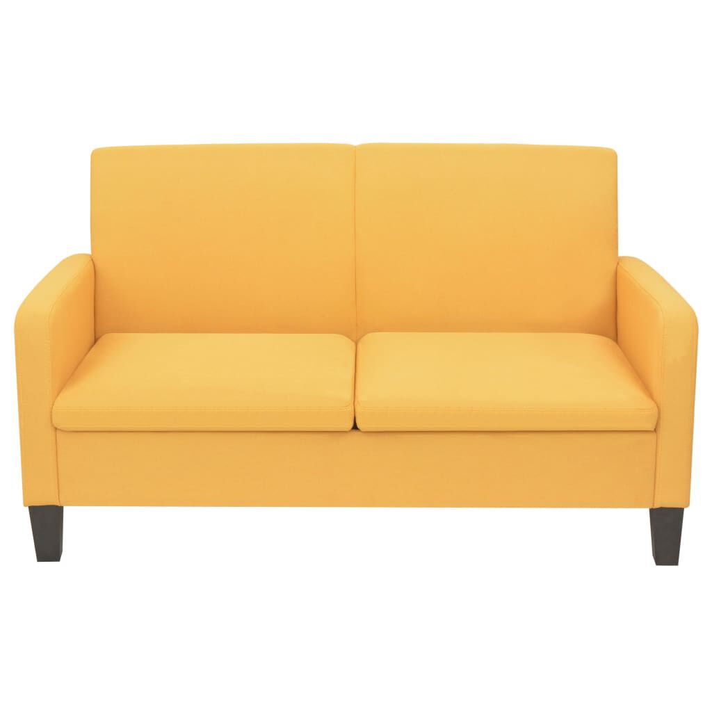 vidaXL Καναπές Διθέσιος Κίτρινος 135 x 65 x 76 εκ.