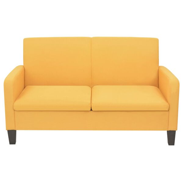 vidaXL Καναπές Διθέσιος Κίτρινος 135 x 65 x 76 εκ.
