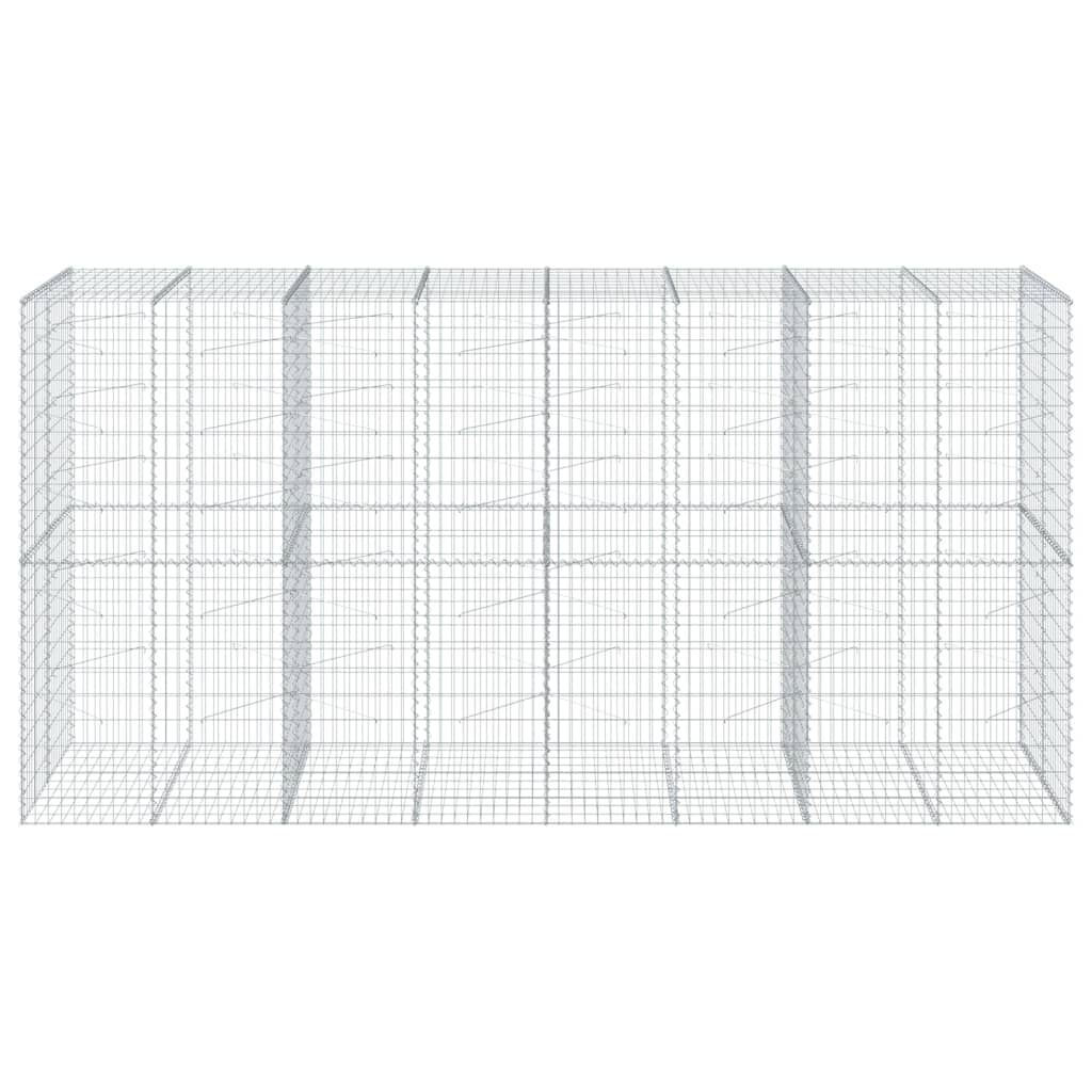 vidaXL Συρματοκιβώτιο με Κάλυμμα 400x100x200εκ από Γαλβανισμένο Χάλυβα