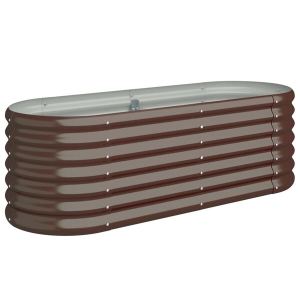 vidaXL Ζαρντινιέρα Υπερυψωμένη Καφέ 114x40x36 εκ. Ατσάλι Ηλεκτρ. Βαφή