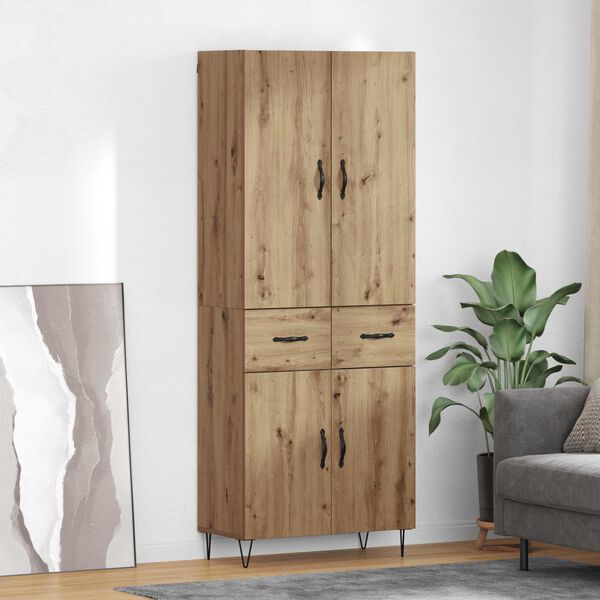 vidaXL Highboard 2 pcs Artisan Oak &Mu;&eta;&chi;&alpha;&nu;&iota;&kappa;ή &xi;&upsilon;&lambda;&epsilon;ί&alpha; &kappa;&alpha;&iota; &gamma;&upsilon;&alpha;&lambda;ί