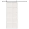 vidaXL Πόρτα αχυρώνα Λευκό 100 x 210 cm Μασίφ ξύλο πεύκου