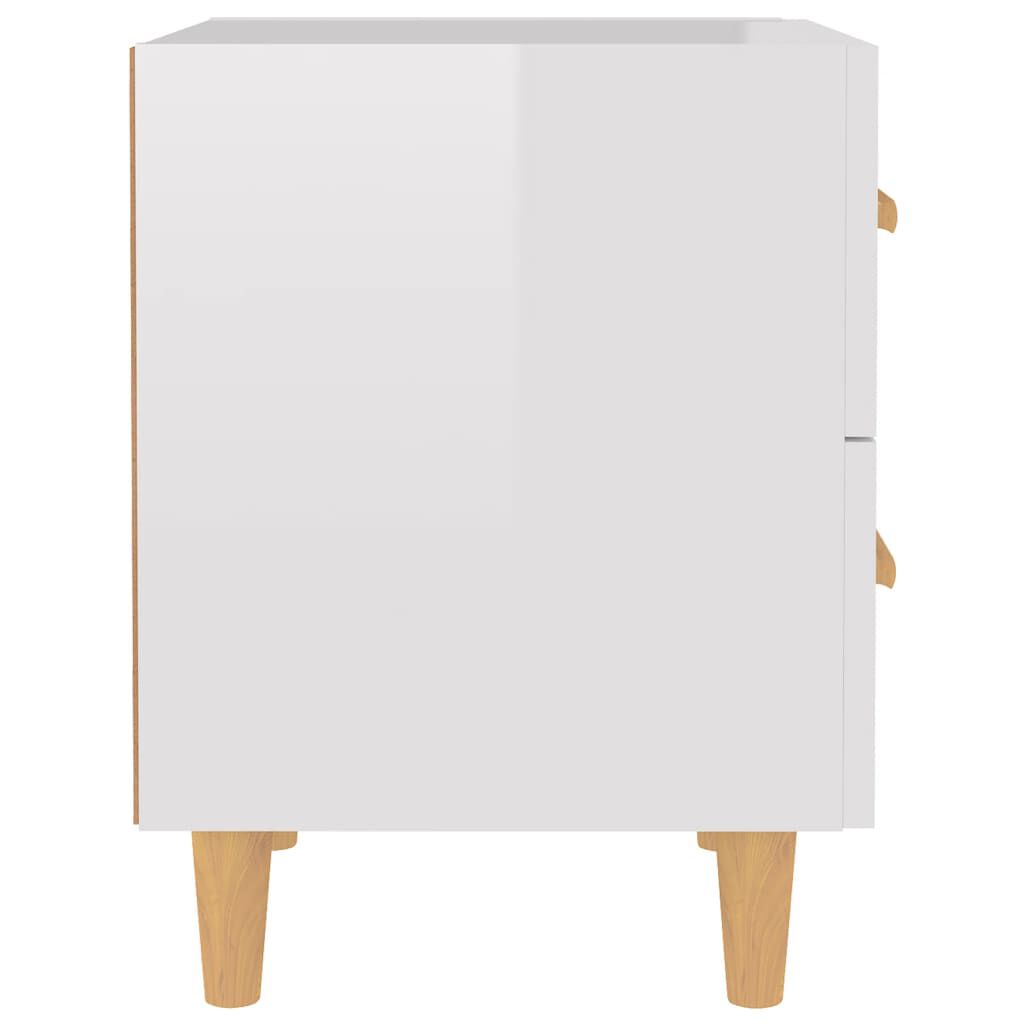 vidaXL Κομοδίνα 2 τεμ. Γυαλιστερό Λευκό 40 x 35 x 47,5 εκ.