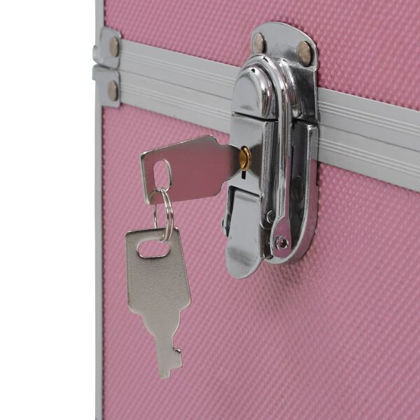 vidaXL Βαλίτσα Μακιγιάζ Ροζ 37 x 24 x 35 εκ. Αλουμινίου