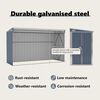 vidaXL Αποθήκη Κήπου Επιτοίχια Γκρι 118x288x178 εκ από Γαλβ. Ατσάλι