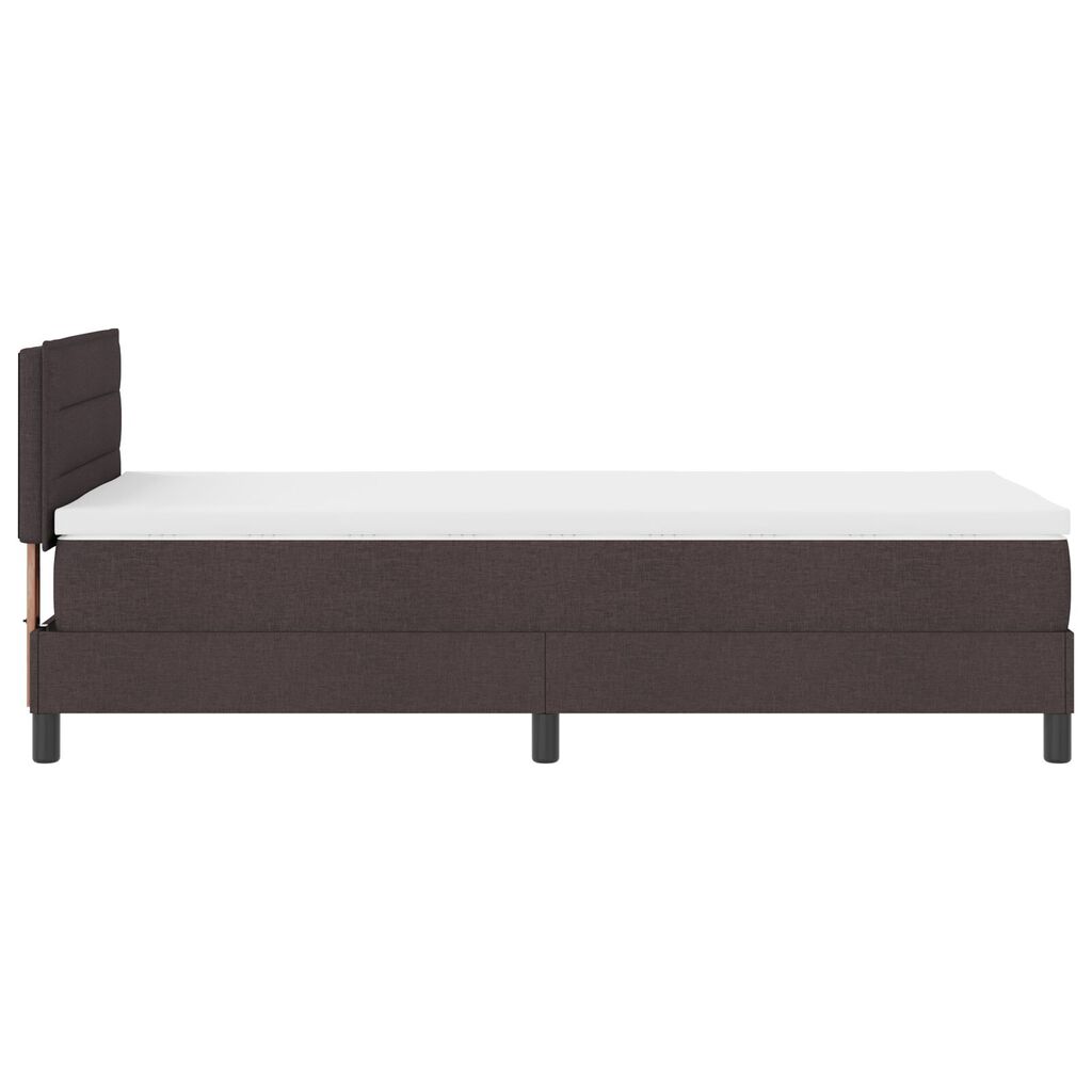 vidaXL Κρεβάτι Βάσης με Στρώμα Σκούρο Καφέ 90x190 cm Ύφασμα
