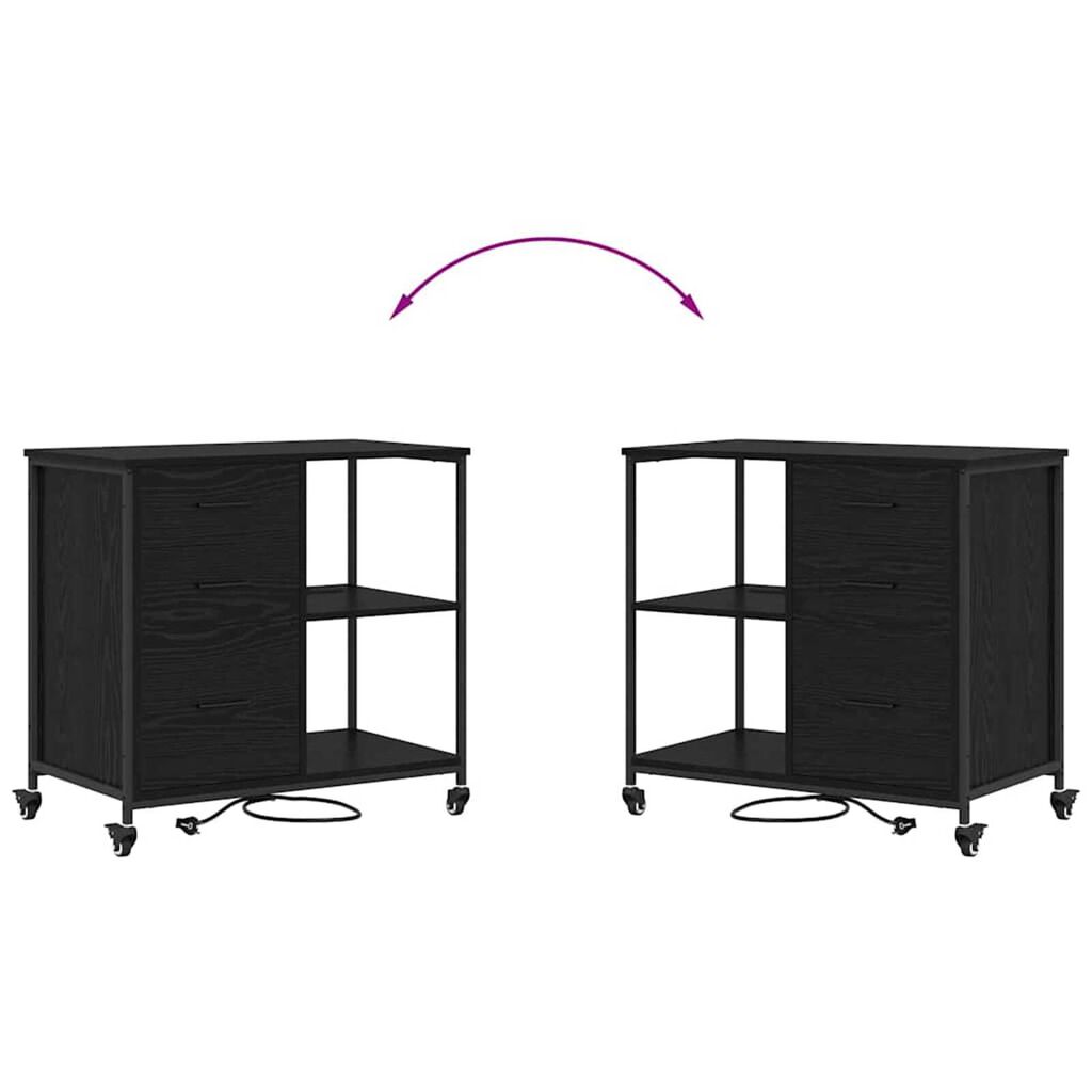 vidaXL Γραφείο Ντουλάπι Μαύρη δρυς 76 x 41 x 72 cm Επεξεργασμένο ξύλο