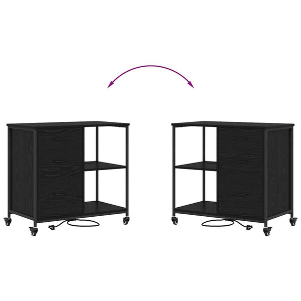 vidaXL Γραφείο Ντουλάπι Μαύρη δρυς 76 x 41 x 72 cm Επεξεργασμένο ξύλο