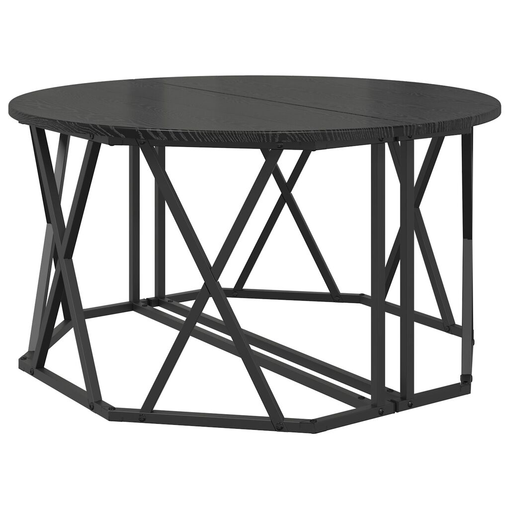 vidaXL Τραπέζι καφέ Μαύρο Δρυς 80x80x42 εκ. από επεξεργασμένο ξύλο