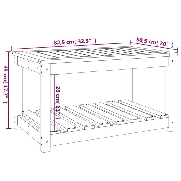 vidaXL Τραπέζι Κήπου 82,5x50,5x45 εκ. από Μασίφ Ξύλο Ψευδοτσούγκας