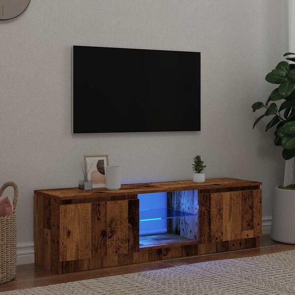 vidaXL Έπιπλο Τηλεόρασης LED Όψη Παλαιού Ξύλου 140x40x36εκ