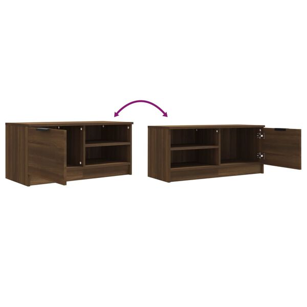vidaXL Έπιπλα Τηλεόρασης 2 τεμ. Καφέ Δρυς 80x35x36,5 εκ. Επεξεργ. Ξύλο