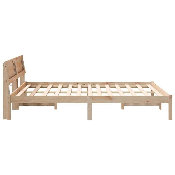 vidaXL Σκελετός Κρεβατιού Καφέ 150 x 200 cm Μασίφ ξύλο πεύκου