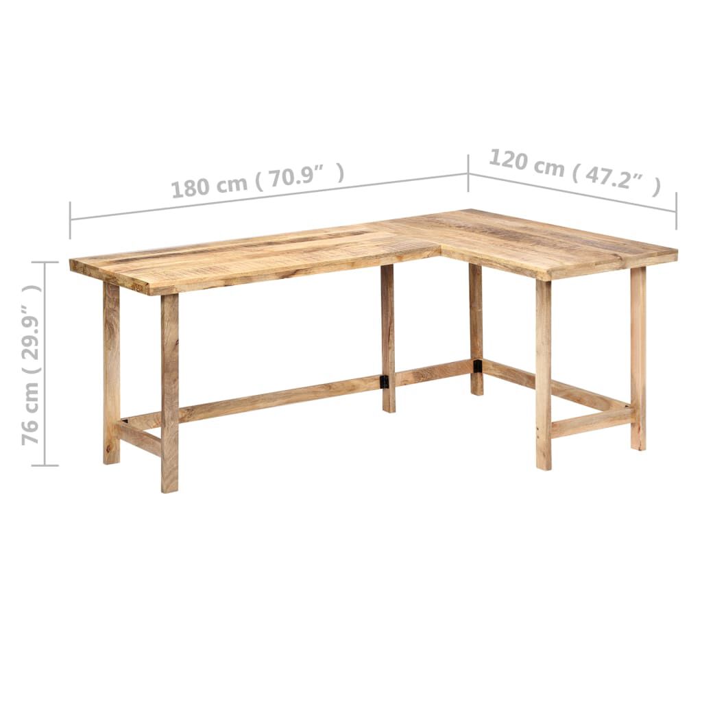 vidaXL Γραφείο 180 x 120 x 76 εκ. από Μασίφ Ξύλο Μάνγκο