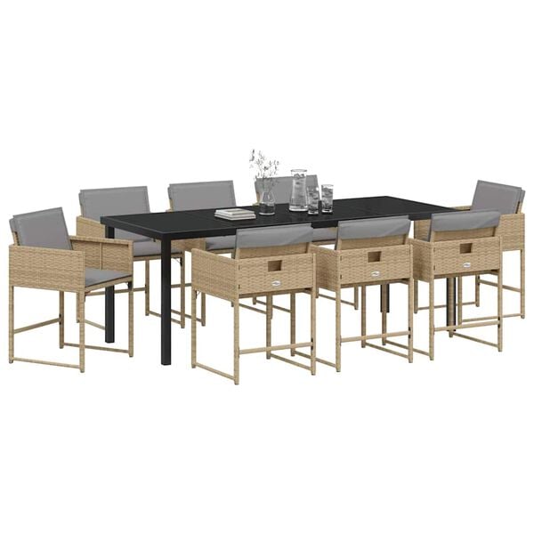 vidaXL &Sigma;έ&tau; &phi;&alpha;&gamma;&eta;&tau;&omicron;ύ &gamma;&iota;&alpha; &kappa;ή&pi;&omicron; &mu;&epsilon; &mu;&alpha;&xi;&iota;&lambda;ά&rho;&iota; 9 pcs &Mu;&pi;&epsilon;&zeta; &sigma;&upsilon;&nu;&theta;&epsilon;&tau;&iota;&kappa;ό &rho;&alpha;&tau;ά&nu;