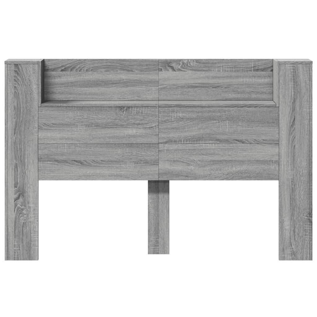 vidaXL Κεφαλάρι με Αποθηκ. Χώρο & LED Γκρι Sonoma 160x16,5x103,5 εκ.
