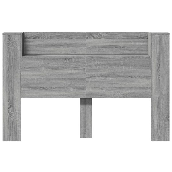 vidaXL Κεφαλάρι με Αποθηκ. Χώρο & LED Γκρι Sonoma 160x16,5x103,5 εκ.