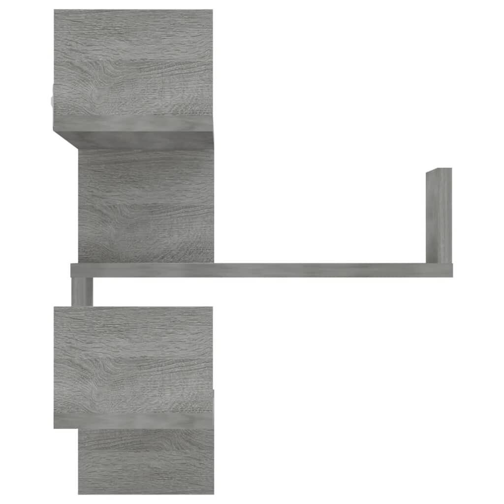 vidaXL Γωνιακή Ραφιέρα Τοίχου Γκρι Sonoma 40x40x50 εκ. Επεξεργ. Ξύλο