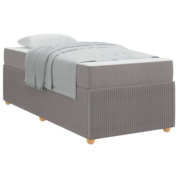 vidaXL Σκελετός κρεβατιού με στρώμα με στρώμα Taupe 90 x 190 cm ύφασμα