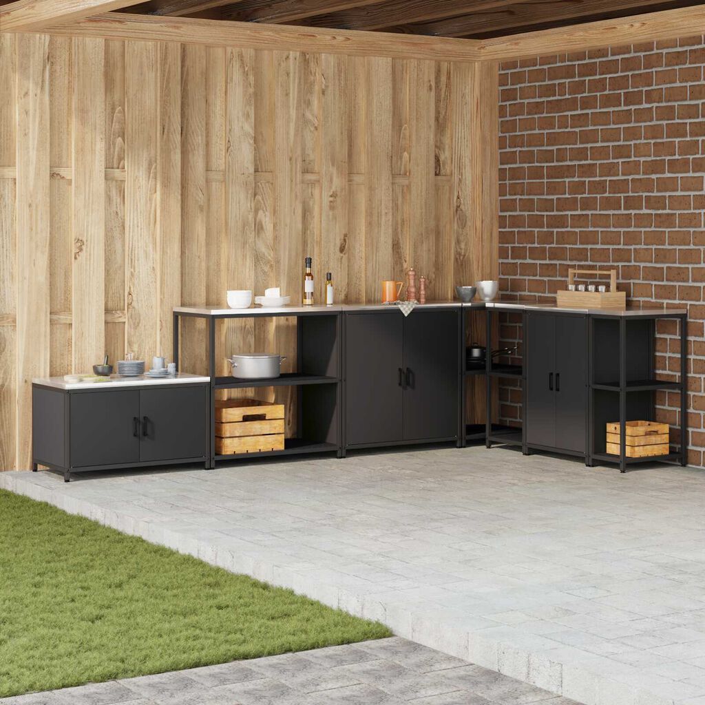 vidaXL Ράφι Αποθήκευσης Κουζίνας με ράφι Σκ rusty 60 x 50 x 92 εκ.