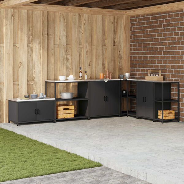 vidaXL Ράφι Αποθήκευσης Κουζίνας με ράφι Σκ rusty 60 x 50 x 92 εκ.