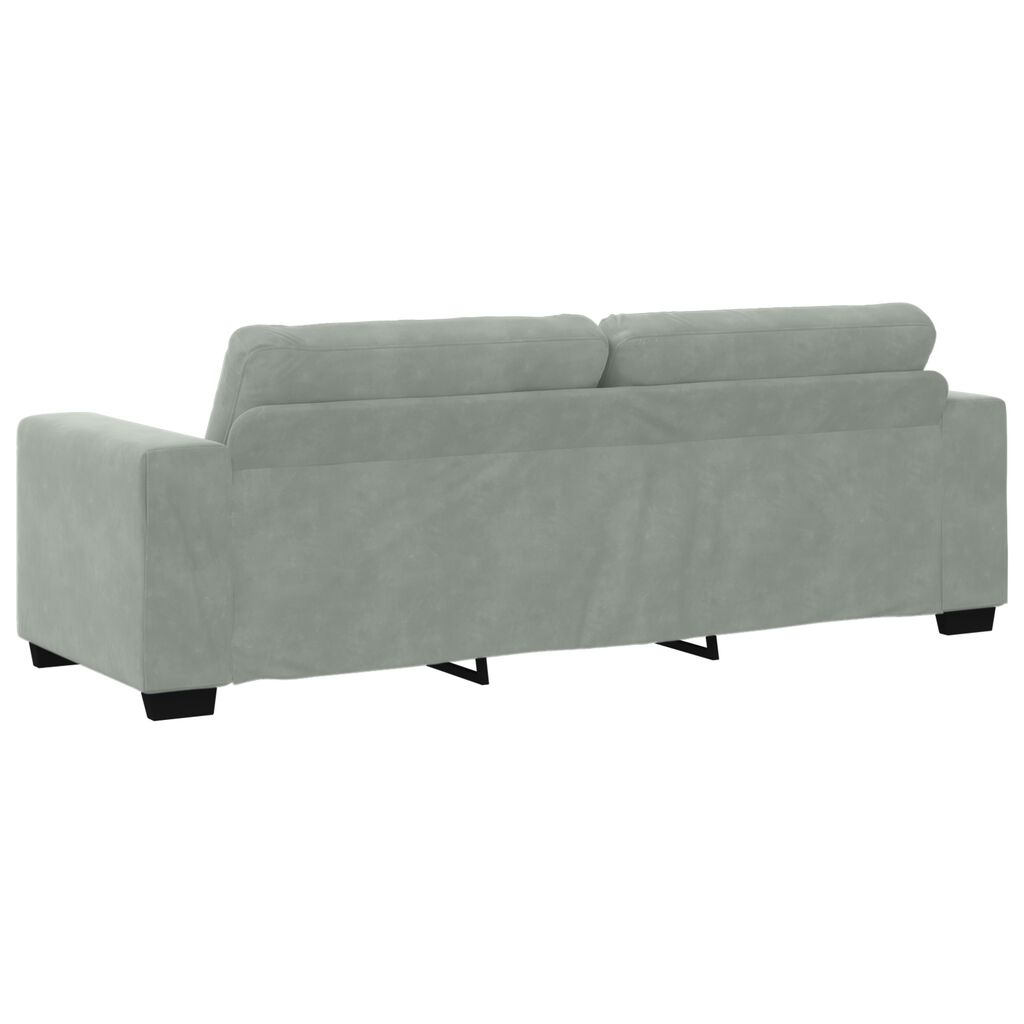 vidaXL Σετ Καναπέ με μαξιλάρι 3 pcs Γκρι 221 x 78 x 80 εκ Βελούδο