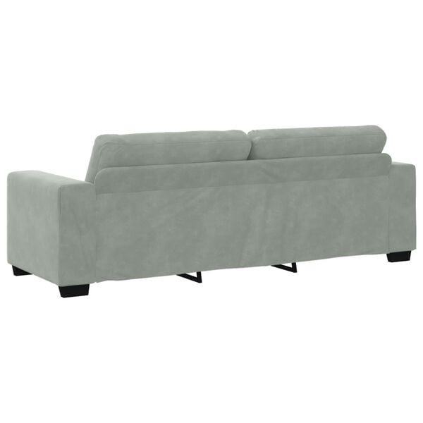 vidaXL Σετ Καναπέ με μαξιλάρι 3 pcs Γκρι 221 x 78 x 80 εκ Βελούδο