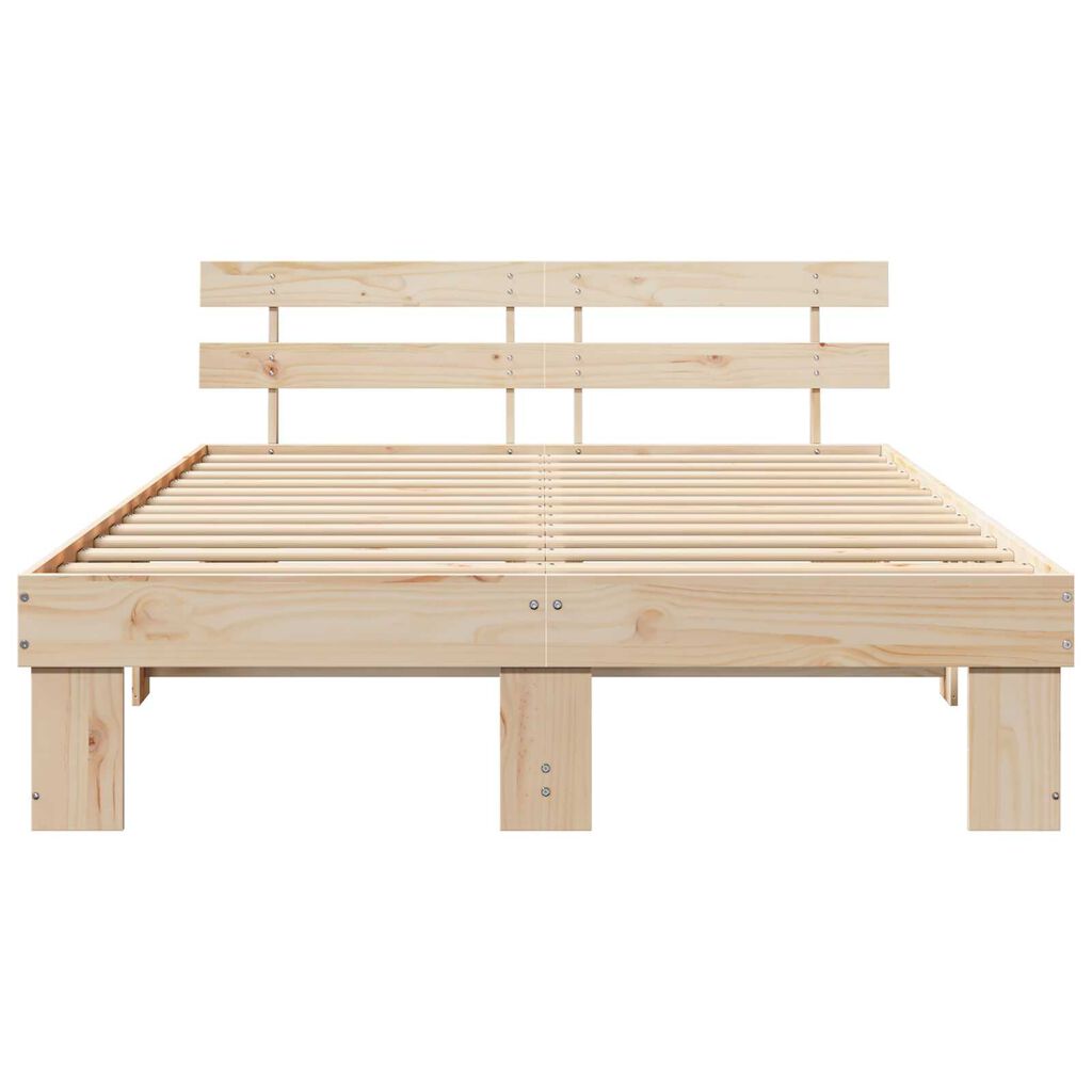 vidaXL Σκελετός Κρεβατιού Καφέ 140 x 200 cm Μασίφ ξύλο πεύκου