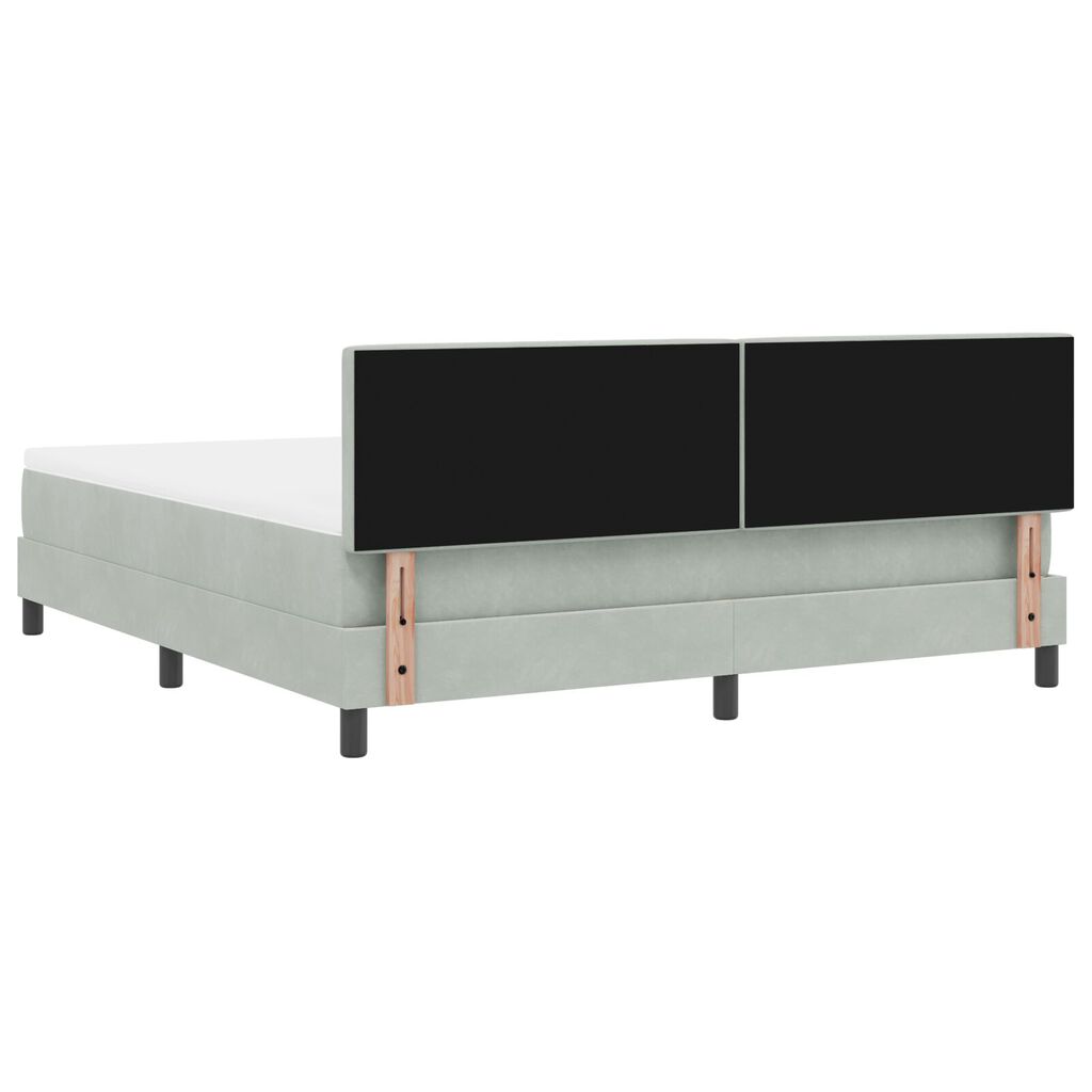 Κρεβάτι Box Spring με Στρώμα vidaXL Γκρι Ανοιχτό Σούπερ Κάτω από Βελούδο