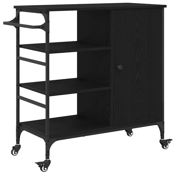 vidaXL Καρότσι Κουζίνας Μαύρη δρυς 87.5 x 38.5 x 84.5 εκ