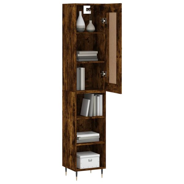 vidaXL Ντουλάπι Καπνιστή δρυς 34,5x34x180 εκ. από Επεξεργασμένο Ξύλο