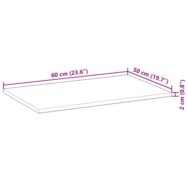 vidaXL Επιφάνεια Τραπεζιού Φιν. Λαδιού 60x50x2 εκ. Μασίφ Ξύλο Ακακίας