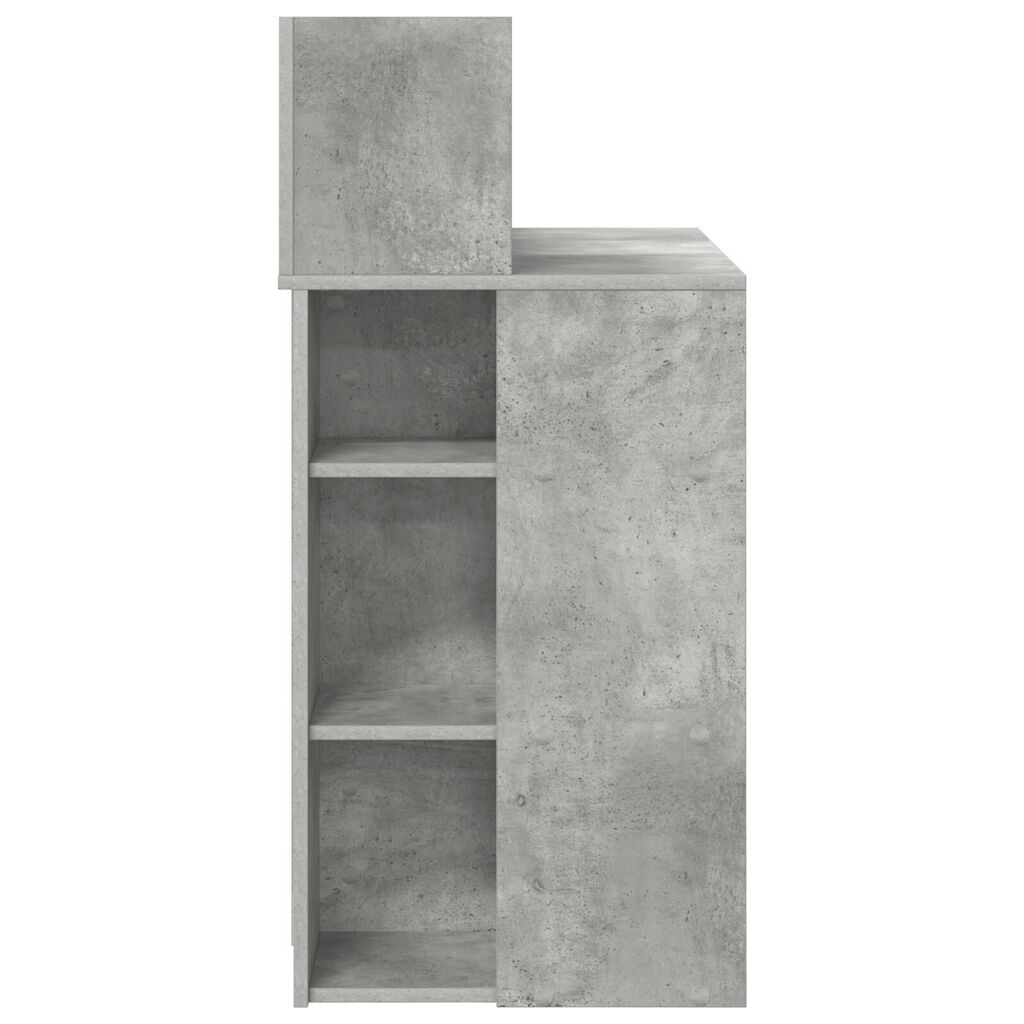 vidaXL Γραφείο με Αποθήκευση Γκρι Σκυρόδεμα 90x48x101.5 εκ. Επεξεργασμένο Ξύλο
