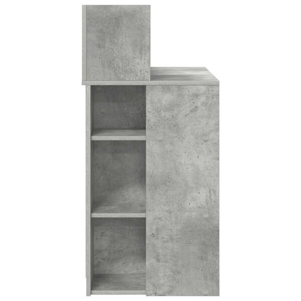 vidaXL Γραφείο με Αποθήκευση Γκρι Σκυρόδεμα 90x48x101.5 εκ. Επεξεργασμένο Ξύλο