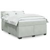 vidaXL Κρεβάτι Boxspring με Στρώμα Ανοιχτό Γκρι 140x190 εκ. Βελούδινο