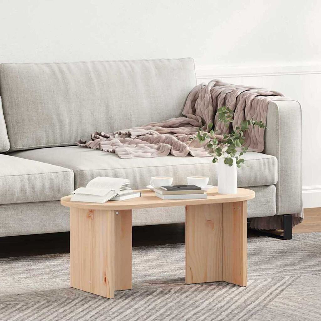 vidaXL Τραπεζάκι σαλονιού Φυσικό 80 x 39.5 x 35 εκ. Μασίφ ξύλο πεύκου