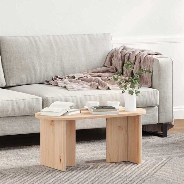 vidaXL Τραπεζάκι σαλονιού Φυσικό 80 x 39.5 x 35 εκ. Μασίφ ξύλο πεύκου