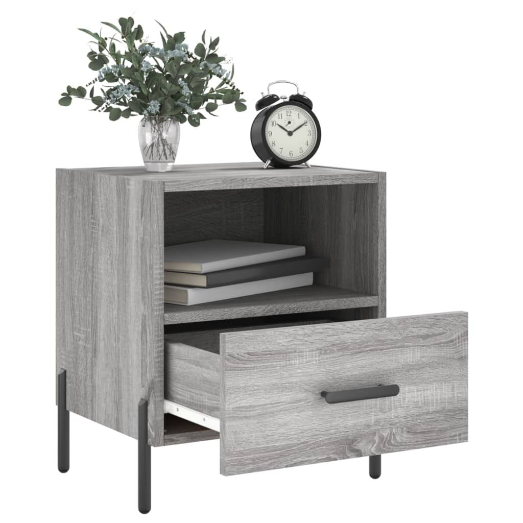 vidaXL Κομοδίνα 2 τεμ. Γκρι Sonoma 40 x 35 x 47,5 εκ. Επεξεργ. Ξύλο